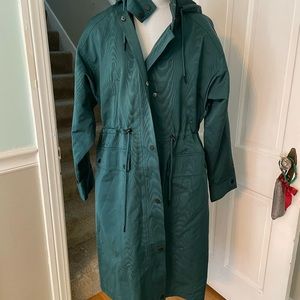 Avec les filles teal green anorak Oversized textured trench coat 🧥 Small